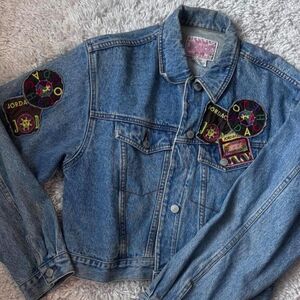 Vintage Jordache Patched Denim Jacket | 90s Blue Jean Jacket